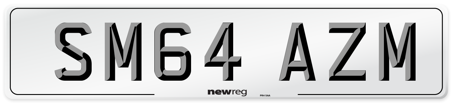SM64 AZM Number Plate from New Reg